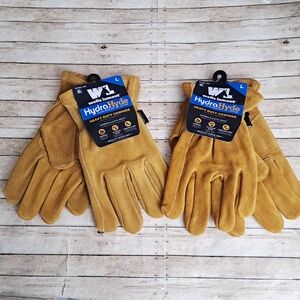 2 Pairs Wells Lamont Men's HydroHyde Cowhide Gloves - Tan